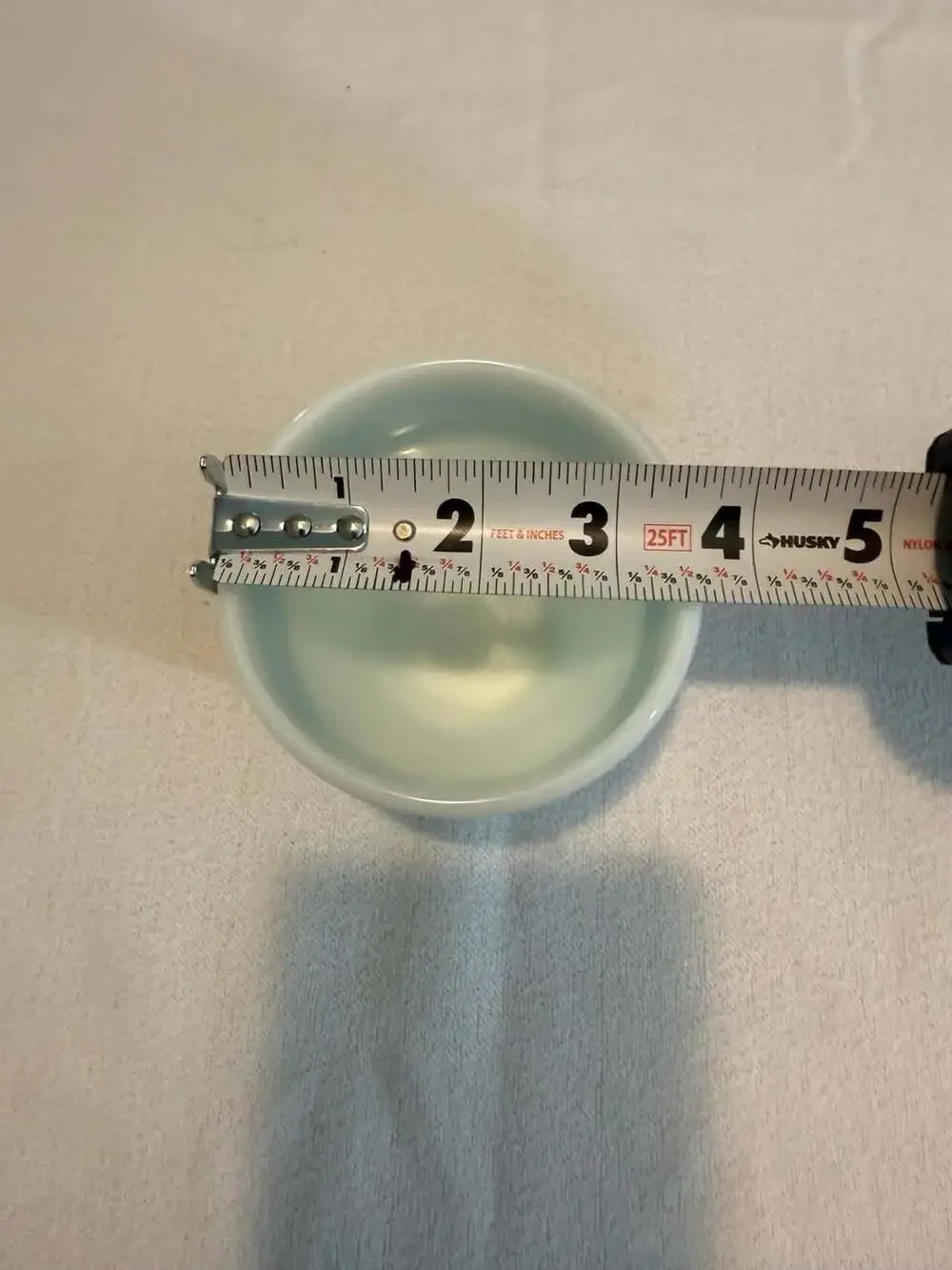 Vintage Pyrex Tableware Milk Glass Individual Bowl with Teal Laurel Leaf Pattern